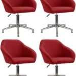 Vidaxl Stołki Barowe 2szt. Czerwona Tkanina I Gięte Drewno 323368